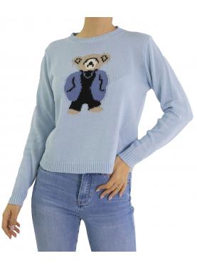 Maglia girocollo con orsacchiotto